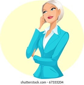 Businesswoman talking by telephone