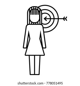 businesswoman with targert arrow solution marketing