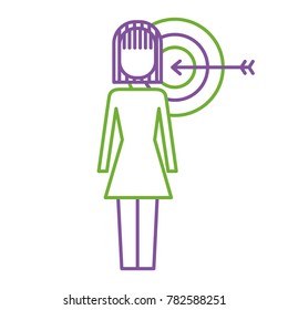 businesswoman with targert arrow solution marketing