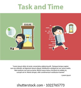 Businesswoman Task and Time Infographic