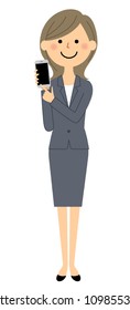 Businesswoman with telephone