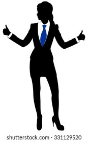 businesswoman with thumb up