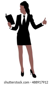 businesswoman with thumb up