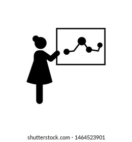 Businesswoman training presentation icon. Element of businessman pictogram icon