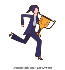 businesswoman with trophy avatar character