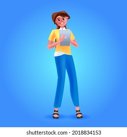 businesswoman using tablet pc social media network communication