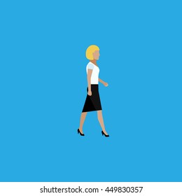 businesswoman. vector flat illustration of businesswoman or politician. walking woman