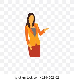 Businesswoman vector icon isolated on transparent background, Businesswoman logo concept