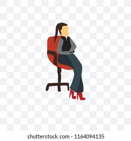 Businesswoman vector icon isolated on transparent background, Businesswoman logo concept
