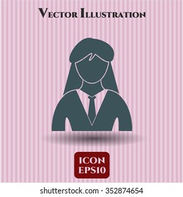 Businesswoman vector icon or symbol