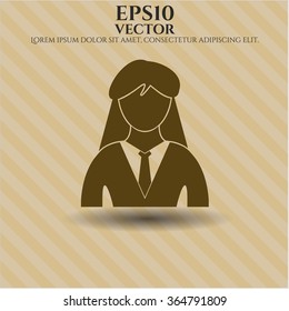Businesswoman vector icon or symbol