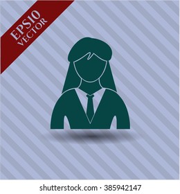 Businesswoman vector icon or symbol