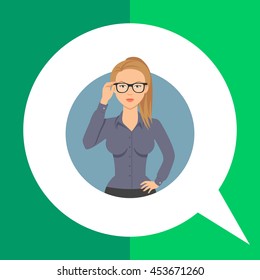 Businesswoman wearing glasses