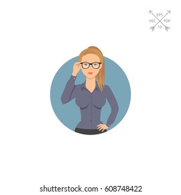 Businesswoman wearing glasses