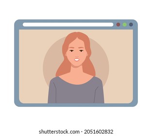 businesswoman in website template icon