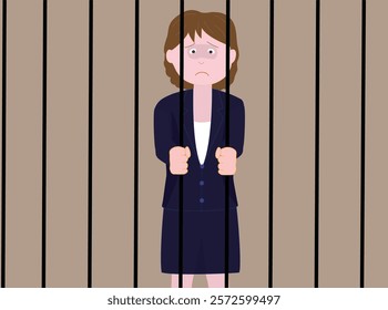 A businesswoman who committed a crime is incarcerated.