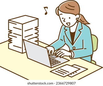 A businesswoman who handles a large amount of work with ease