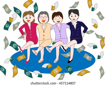 The businesswoman who is pleased that business succeeds.