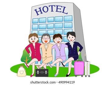 The businesswoman who stays at the hotel.