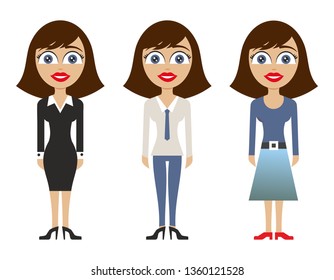 Businesswoman. Woman in business clothes, employee of the company. Vector illustration in cartoon style 
