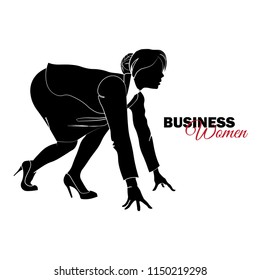 Businesswoman. Woman in business suit. Businesswoman at low start