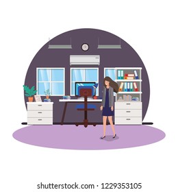 businesswoman in the work office avatar character