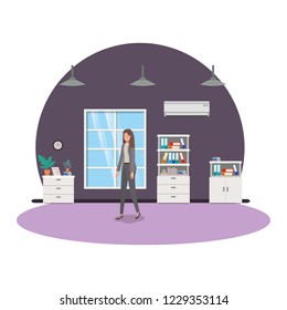 businesswoman in the work office avatar character