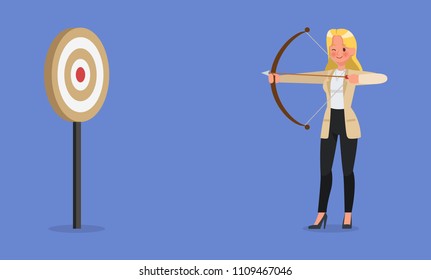 Businesswoman working character vector design