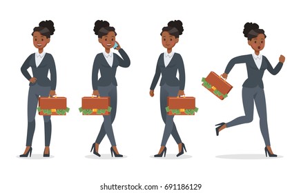 businesswoman working in office character vector design