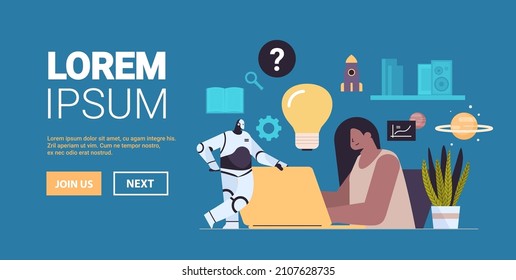 businesswoman working on laptop with light bulb creative idea brainstorming startup business solution thinking process