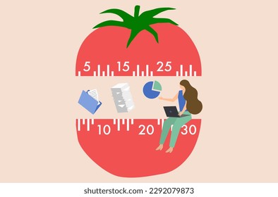 Businesswoman is working with overwhelm work, busy office worker, businessman is with overwhelmed work, flat design of work life not balance vector, working with deadline approaching vector.