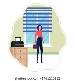 businesswoman in the workplace character