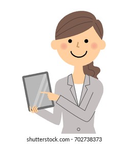 Businesswoman,Tablet