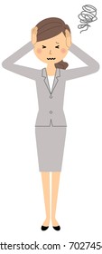 Businesswoman,To hold a head