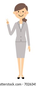 Businesswoman,V sign