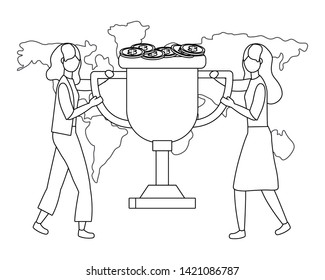 Businesswomen avatar cartoon design vector illustration