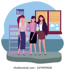 Businesswomen avatar cartoon design vector illustration