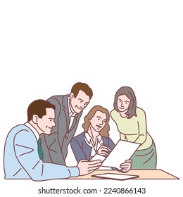 businesswomen businessmen staff meeting , Vector illustration