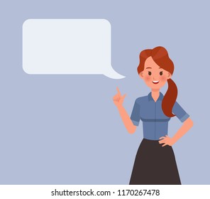 Businesswomen with Chat Bubbles character vector design. 