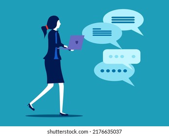 Businesswomen listen to information from other people. Summarize and record the minutes of the meeting