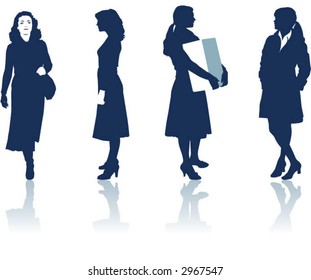 Businesswomen silhouettes