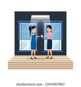 businesswomen with smartphone in workplace