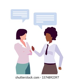 businesswomen with speech bubble on white background vector illustration design