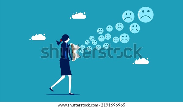 Businesswomen Spread Pessimism Negative Icon Coming Stock Vector ...