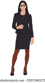 businesswomen standing full isolated vector illustration