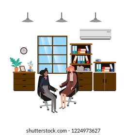businesswomen in the work office avatar character