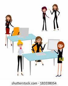 businesswomen working