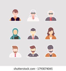 
businnes avatar icon set design vector