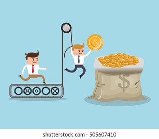 businnesman cartoon and financial item 