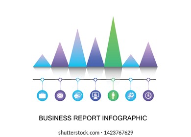 Businrss productivity graph report infographic. EPS10 editable vector file.
